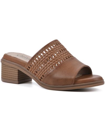 White Mountain Corley Heeled Mule - Brown