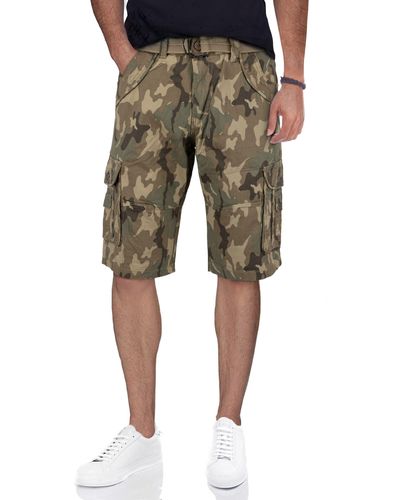 Xray Jeans Belted Bermuda Cargo Shorts - Green