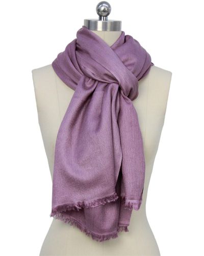 Saachi Cashmere Silk Blend Scarf - Purple