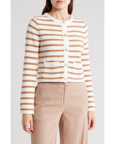Amanda + Chelsea Stripe Crop Jacket - Natural