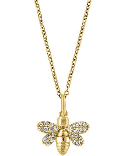 Effy 14k Yellow Gold & Diamond Bee Pendant Necklace - Metallic