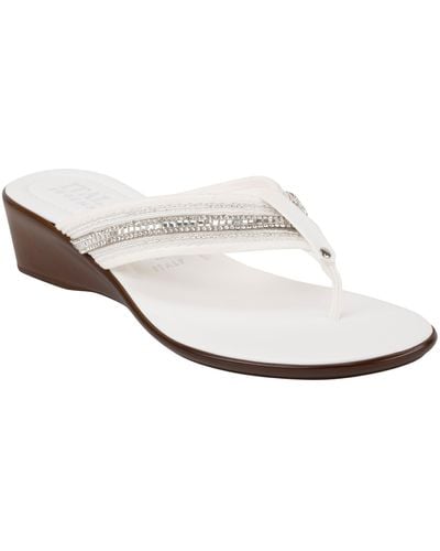 Italian Shoemakers Jewel Wedge Sandal - White