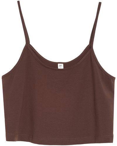 BP. Knit Organic Cotton Crop Camisole In Brown Coffee At Nordstrom Rack