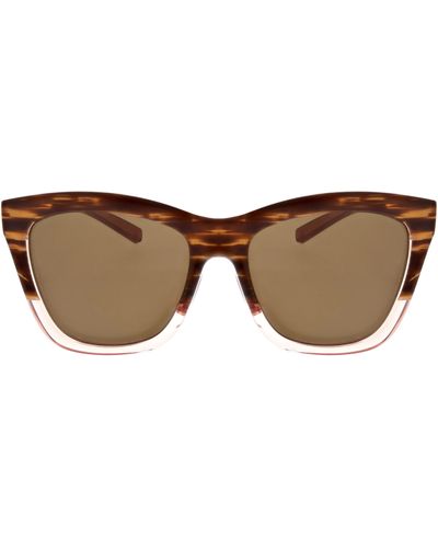 Hurley 56mm Polarized Square Sunglasses - Brown