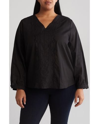 Forgotten Grace Embroidered Cotton Top - Black