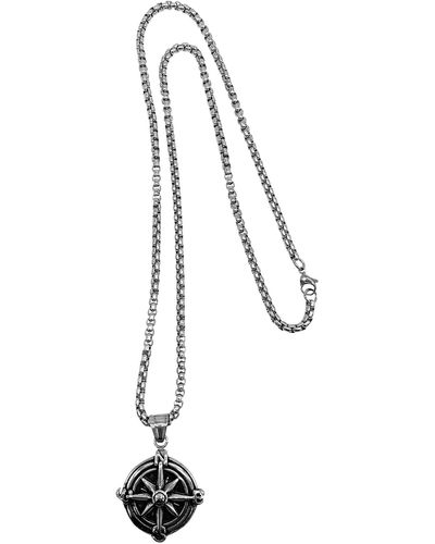 Adornia Water Resistant Compass Chain Necklace - Metallic
