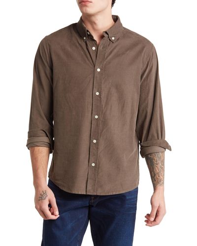 Slate & Stone Corduroy Long Sleeve Shirt - Brown