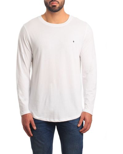 Jared Lang Peruvian Cotton Long Sleeve Crewneck T-shirt - White