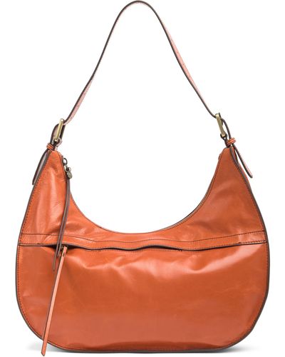 Hobo International Prevail Leather Shoulder Bag In Clay At Nordstrom Rack - Orange
