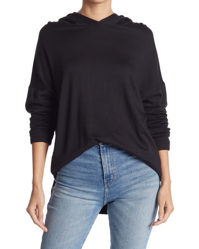 Go Couture Asymmetric Dolman Sweatshirt - Black