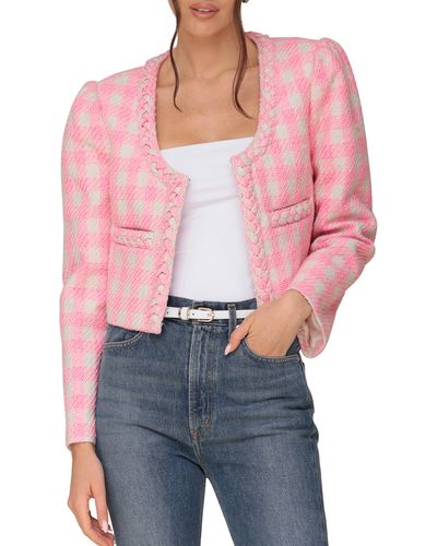 Avec Les Filles Braided Check Jacket - Pink
