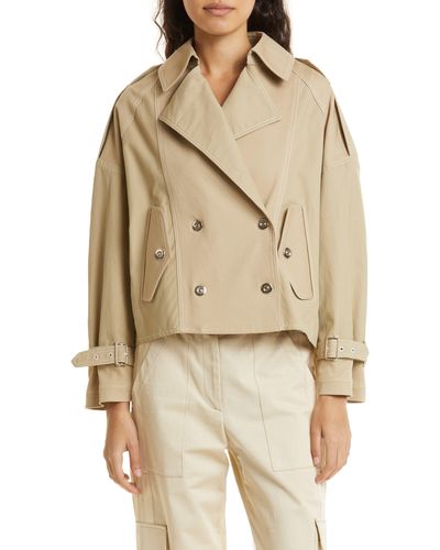 Twp Bogie High-low Cotton Blend Trench Coat - Natural