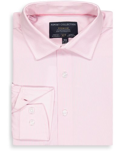 Report Collection Slim Fit 4-way Stretch Dress Shirt - Pink