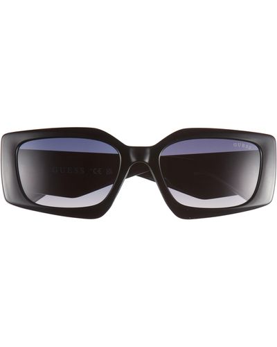 Guess 55mm Geometric Sunglasses - Black