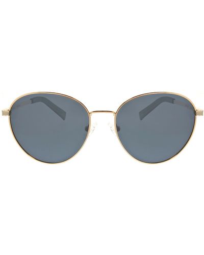 Hurley 59mm Polarized Round Sunglasses - Blue