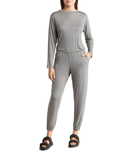 Go Couture Long Sleeve Jumpsuit - Gray