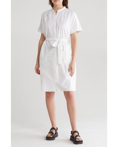 Nordstrom Short Sleeve Cotton Poplin Shirtdress - White