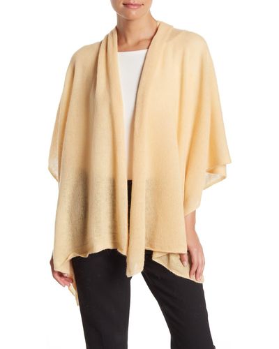 Portolano Lightweight Lambswool Blend Rolled Edge Wrap - Natural