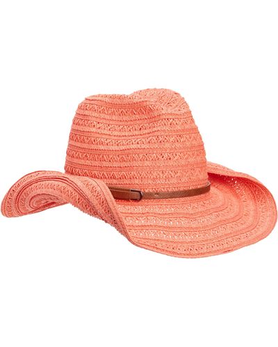 Vince Camuto Open Weave Cowgirl Hat - Pink