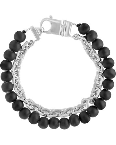 Effy Sterling Silver Double Strand Onyx Beaded Bracelet - Black