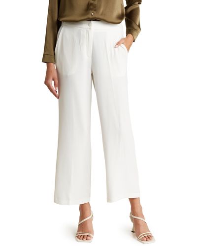 Adrianna Papell Wide Leg Ankle Pants - White