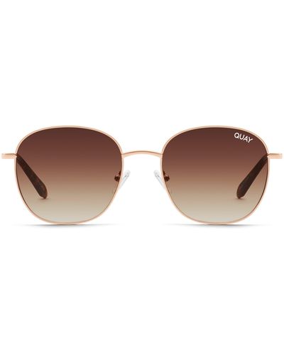 Quay Jezabell 51mm Mini Round Sunglasses - Brown