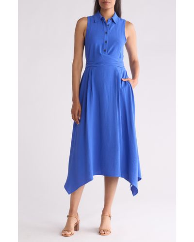 Calvin Klein Trapeze Midi Dress - Blue