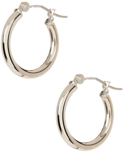 KARAT RUSH 14k White Gold 15mm Shiny Hoop Earrings - Metallic