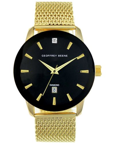 Geoffrey Beene Diamond Mesh Strap Watch - Gray