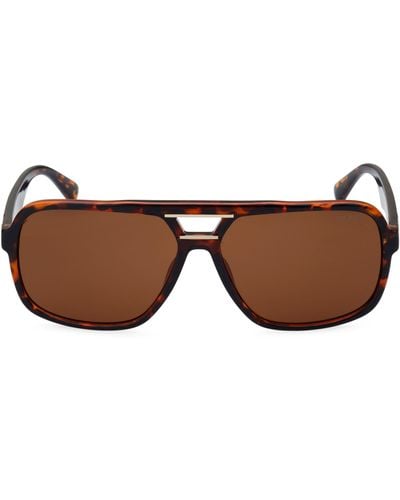 Guess 61mm Pilot Sunglasses - Brown