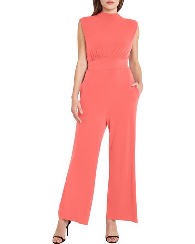 DONNA MORGAN FOR MAGGY Mock Neck Jumpsuit - Red