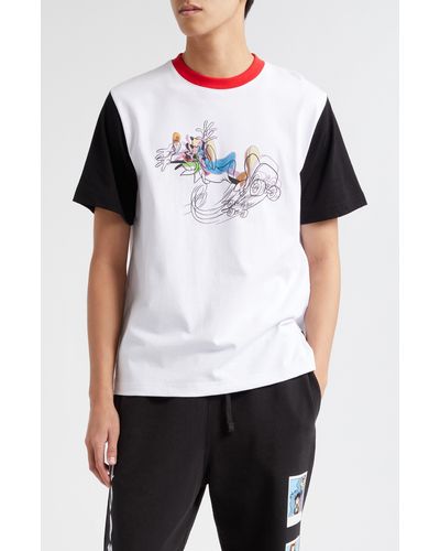 Noon Goons X Disney Yea I Can Skate Colorblock Graphic Ringer T-shirt - White