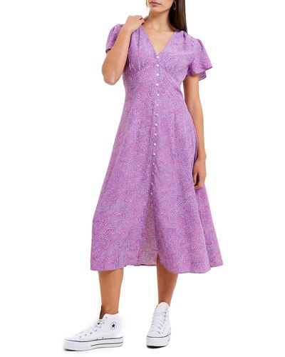 French Connection Bernice Short Sleeve Maxi Dress - Purple