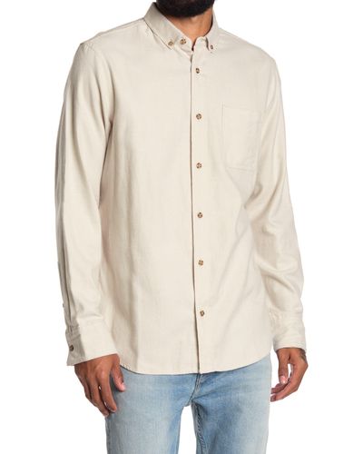 14th & Union Grindle Long Sleeve Trim Fit Shirt - Natural