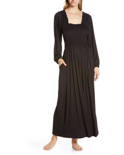 Nordstrom Moonlight Eco Long Sleeve Nightgown - Black