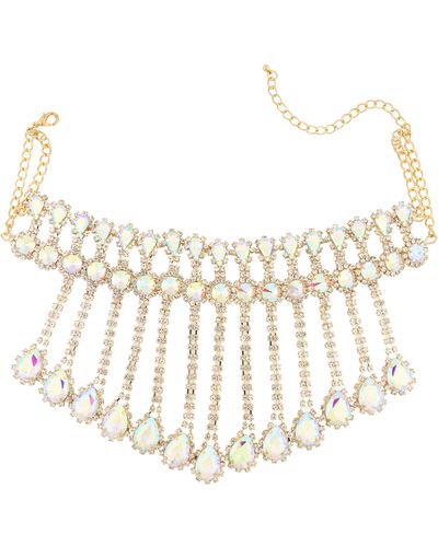 Tasha Crystal Drop Necklace - White