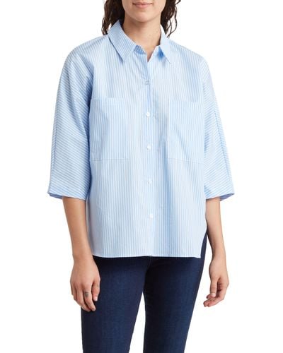 Vince Camuto Drop Shoulder Button-up Shirt - Blue