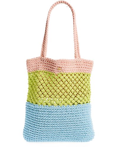 Lele Sadoughi Crochet Tote Bag - Blue