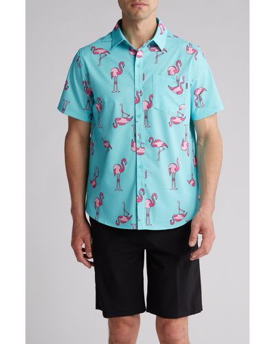 Hurley Flamingo Stretch Woven Shirt - Blue