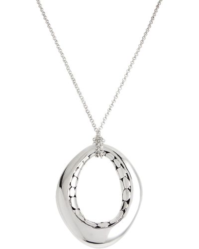 John Hardy Kali Sterling Silver Dotted Hoop Pendant Necklace - Metallic