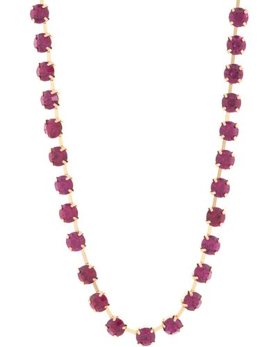 Cara Crystal Tennis Necklace - Red