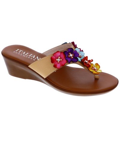 Italian Shoemakers Zane Flower Embellished Sandal - Multicolor