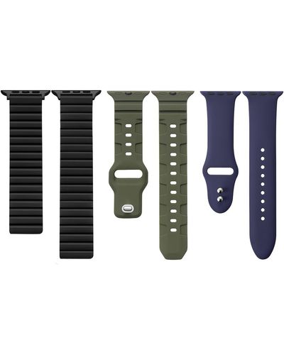 The Posh Tech Assorted 3-pack Silicone Apple Watch® Watchbands - Black