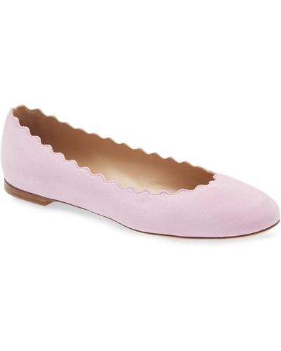 Chloé Lauren Scalloped Ballet Flat - Pink