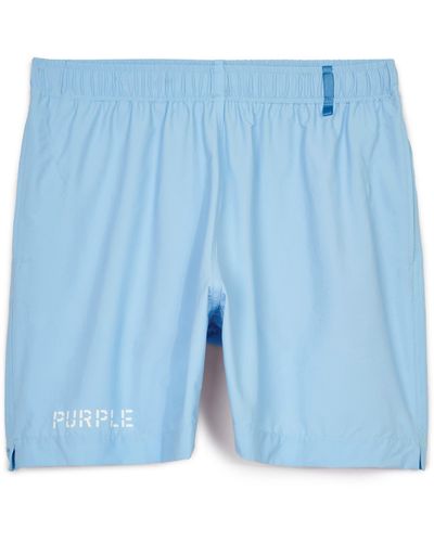 Purple Brand Print All Round Swim Trunks - Blue