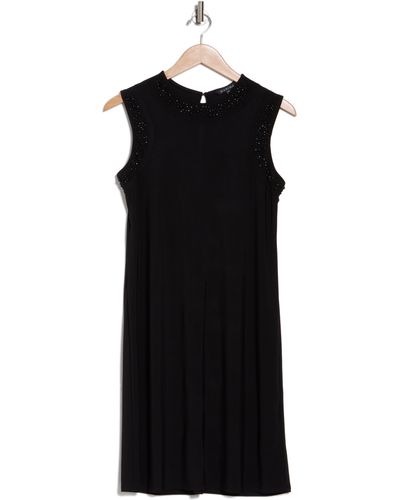 Marina Beaded Sleeveless Sheath Dress - Black