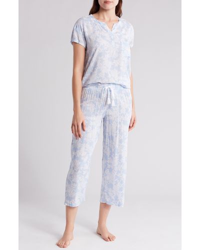 Anne Klein Short Sleeve & Pants Pajamas - White