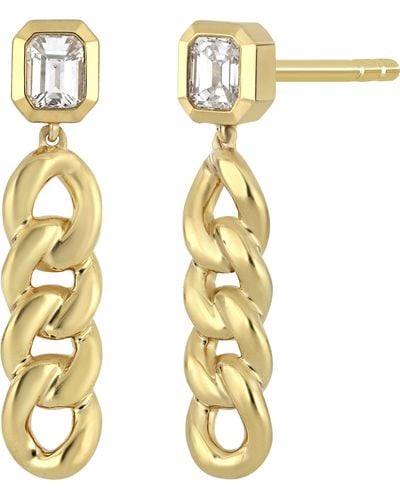 Bony Levy Varda Diamond Chain Drop Earrings - Metallic