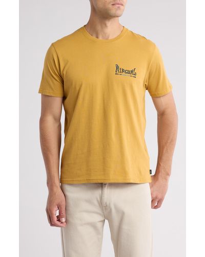 Rip Curl Rayzed & Hazed Cotton Graphic T-shirt - Yellow