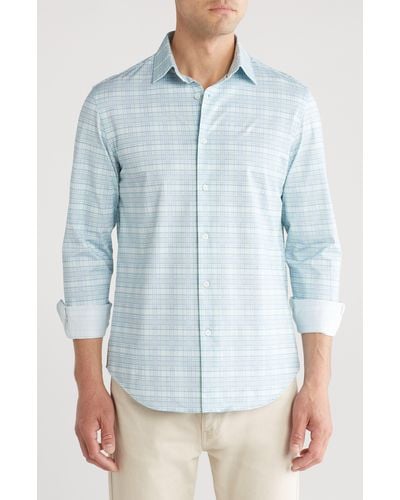 Bugatchi James Plaid Button-up Shirt - Blue
